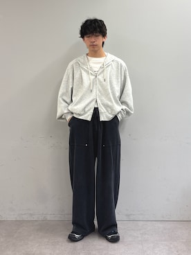「CIAOPANIC TYPY（チャオパニックティピー）の【UNISEX】【シルエット調整可】ピグメント加工ワッフルイージーパンツ/WEB限定カラーあり（スウェットパンツ）」を使った、ゆいととさん（メンズ・170cm）の秋コーディネート