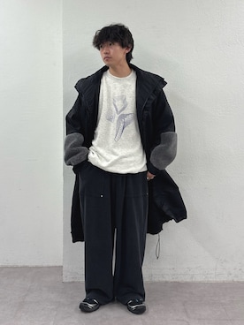 「CIAOPANIC TYPY（チャオパニックティピー）の【UNISEX】【シルエット調整可】ピグメント加工ワッフルイージーパンツ/WEB限定カラーあり（スウェットパンツ）」を使った、ゆいととさん（メンズ・170cm）の秋コーディネート