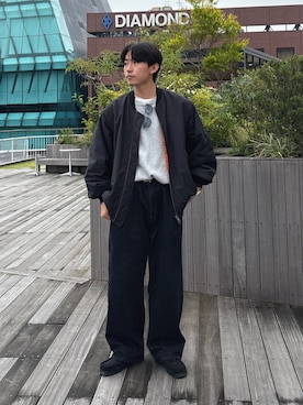 「アイテム（MA-1）」を使った、ゆいととさん（メンズ・170cm）の秋コーディネート