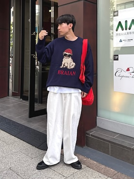 「アイテム（トートバッグ）」を使った、ゆいととさん（メンズ・170cm）の秋コーディネート