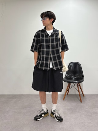 「CIAOPANIC TYPY（チャオパニックティピー）の【ユニセックスで着れる】コットンリネンカバーオールシャツ（シャツ/ブラウス）」を使った、ゆいととさん（メンズ・170cm）の夏コーディネート