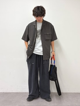 「CIAOPANIC TYPY（チャオパニックティピー）の【WEB限定】【UNISEX】ムーンクレーター＆アースロゴプリントTee（Tシャツ/カットソー）」を使った、ゆいととさん（メンズ・170cm）の夏コーディネート