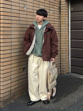 「アイテム（ナイロンジャケット）」を使った、ゆいととさん（メンズ・170cm）の冬コーディネート