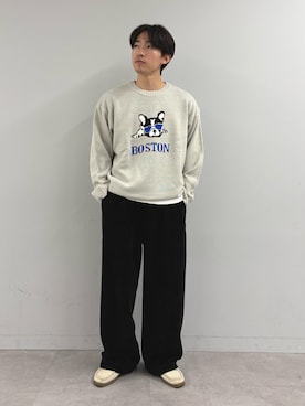 「CIAOPANIC TYPY（チャオパニックティピー）の【冬も暖かい◎】男女兼用/モールタックストレートパンツ（スラックス）」を使った、ゆいととさん（メンズ・170cm）の秋コーディネート