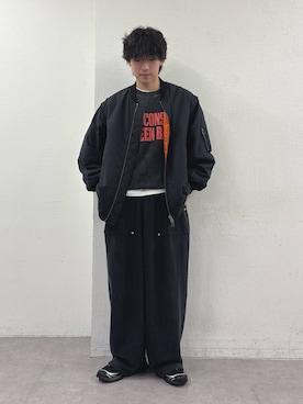 「CIAOPANIC TYPY（チャオパニックティピー）の【UNISEX】【シルエット調整可】ピグメント加工ワッフルイージーパンツ/WEB限定カラーあり（スウェットパンツ）」を使った、ゆいととさん（メンズ・170cm）の秋コーディネート