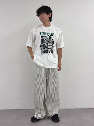 「CIAOPANIC TYPY(チャオパニックティピー)の【ユニセックス】ヴィンテージフェードプリントツアーTee(Tシャツ/カットソー)」を使った、ゆいととさん(メンズ・170cm)の春コーディネート