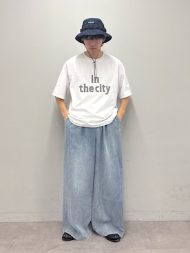 「Franklin Climbing（フランクリンクライミング）の【Franklin Climbing/フランクリンクライミング】【ユニセックス】IN THE CITYドットプリントTee（Tシャツ/カットソー、ホワイト系）」を使った、ゆいととさん（メンズ・170cm）の春コーディネート
