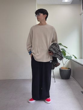 「アイテム（スウェットパンツ）」を使った、ゆいととさん（メンズ・170cm）の秋コーディネート