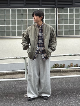 「アイテム（MA-1）」を使った、ゆいととさん（メンズ・170cm）の秋コーディネート