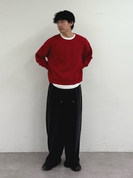 「CIAOPANIC TYPY（チャオパニックティピー）の【UNISEX】ピグメント加工ワッフルイージーパンツ（その他パンツ、ブラック系）」を使った、ゆいととさん（メンズ・170cm）の秋コーディネート