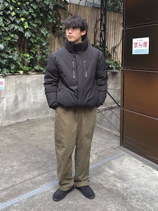 「CIAOPANIC TYPY(チャオパニックティピー)の【ユニセックス】防風/中綿/2WAYウォーマーパッファーブルゾン(ダウンジャケット/コート)」を使った、ゆいととさん(メンズ・170cm)の冬コーディネート