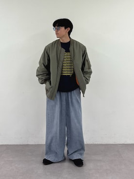 「アイテム（MA-1）」を使った、ゆいととさん（メンズ・170cm）の夏コーディネート