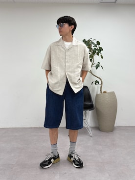 「CIAOPANIC TYPY（チャオパニックティピー）の【UNISEX】バックチェックポケットハーフパンツ（その他パンツ）」を使った、ゆいととさん（メンズ・170cm）の夏コーディネート