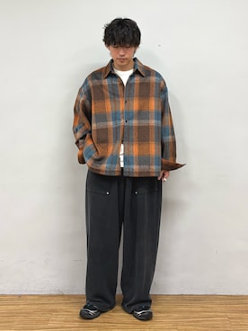 「CIAOPANIC TYPY（チャオパニックティピー）の【UNISEX】【シルエット調整可】ピグメント加工ワッフルイージーパンツ/WEB限定カラーあり（スウェットパンツ）」を使った、ゆいととさん（メンズ・170cm）の秋コーディネート