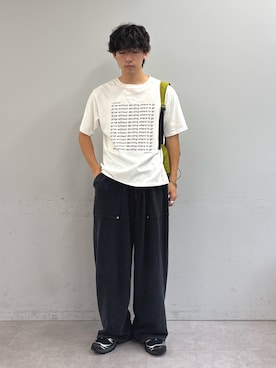 「CIAOPANIC TYPY（チャオパニックティピー）の【UNISEX】【シルエット調整可】ピグメント加工ワッフルイージーパンツ/WEB限定カラーあり（スウェットパンツ）」を使った、ゆいととさん（メンズ・170cm）の秋コーディネート