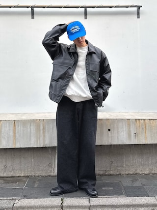 「CIAOPANIC TYPY（チャオパニックティピー）の【ユニセックス】ヴィーガンレザー襟ボア脱着ブルゾン（ブルゾン）」を使った、ゆいととさん（メンズ・170cm）の秋コーディネート