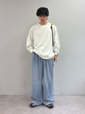 「CIAOPANIC TYPY（チャオパニックティピー）の【低身長・高身長対応/サイズ展開あり】スタイルアップ柔らかワイドイージーパンツ/デニム/スラックス（デニムパンツ）」を使った、ゆいととさん（メンズ・170cm）の秋コーディネート