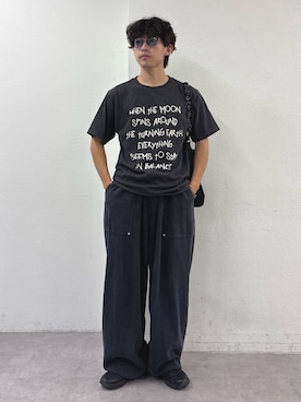 「CIAOPANIC TYPY（チャオパニックティピー）の【WEB限定】【UNISEX】手書きメッセージロゴTEE（Tシャツ/カットソー、ブラック系）」を使った、ゆいととさん（メンズ・170cm）の夏コーディネート