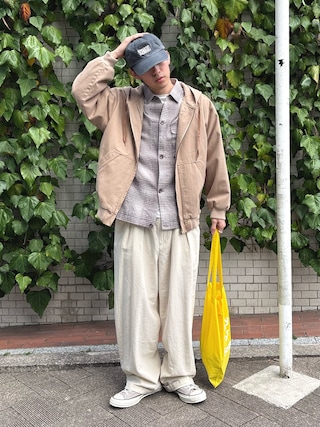 「CIAOPANIC TYPY（チャオパニックティピー）の【UNISEX】アソート素材フードジャケット/デニムジャケット/アクティブジャケット（デニムジャケット）」を使った、ゆいととさん（メンズ・170cm）の春コーディネート