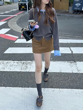 「アイテム（ニット/セーター）」を使った、Manaka さん（レディース・160cm）の秋コーディネート