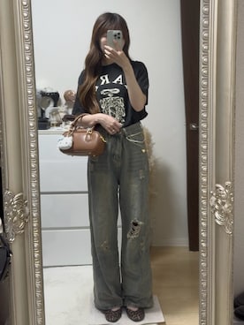 「Mardi Mercredi（マルディメクルディ）のアイテム（Tシャツ/カットソー）」を使った、Manaka さん（レディース・160cm）の夏コーディネート