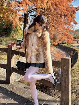 「ガーリーコーデ」｜「アイテム（ジャケット/アウター）」を使った、Manaka さん（レディース・160cm）の秋コーディネート