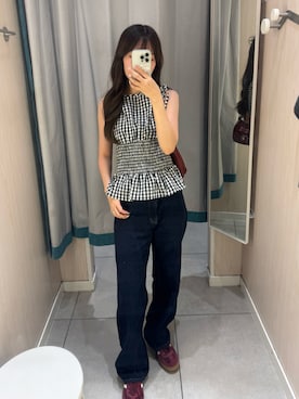 「インディゴデニム」｜Manaka さん（レディース・160cm）の夏コーディネート