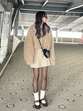 「アイテム（ブルゾン）」を使った、Manaka さん（レディース・160cm）の冬コーディネート