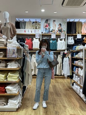 「H&M（エイチ・アンド・エム）のアイテム（カーディガン/ボレロ）」を使った、ymhu2086さん（レディース・155cm）の春コーディネート
