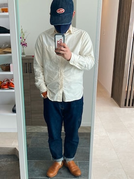 「FULLCOUNT（フルカウント）のアイテム（帽子）」を使った、00331169さん（メンズ・166cm）の冬コーディネート