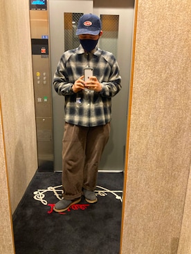 「FULLCOUNT（フルカウント）のアイテム（帽子）」を使った、00331169さん（メンズ・166cm）の春コーディネート