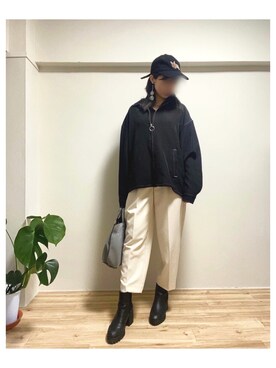 「LILY BROWN（リリーブラウン）のアイテム（スラックス）」を使った、mam.さん（レディース・164cm）の春コーディネート