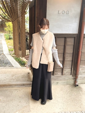「Amiur（エミレ）のアイテム（その他アウター）」を使った、misakiさん（レディース・156cm）の秋コーディネート