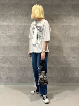 「PENDLETON（ペンドルトン）のアイテム（ショルダーバッグ）」を使った、さとちゃんさん（レディース・167cm）の春コーディネート