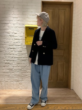 「お出かけスタイル」｜「アイテム（帽子）」を使った、さとちゃんさん（レディース・167cm）の冬コーディネート