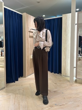 「ブラウスコーデ」｜さとちゃんさん（レディース・166cm）の秋コーディネート