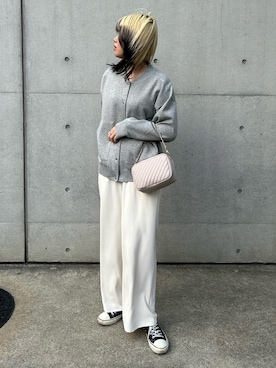 「カーディガンコーデ」｜「アイテム（ブルゾン）」を使った、さとちゃんさん（レディース・166cm）の春コーディネート