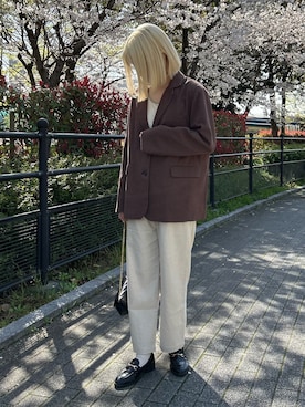 「fredy emue（フレディエミュ）のバックルキルトチェーンバッグ（ショルダーバッグ）」を使った、さとちゃんさん（レディース・167cm）の春コーディネート