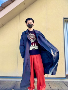 「CASPER JOHN（キャスパージョン）のアイテム（トレンチコート）」を使った、miruさん（メンズ・168cm）の冬コーディネート