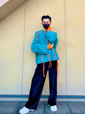 「Adoon plain（アドーンプレーン）のアイテム（パンツ）」を使った、miruさん（メンズ・168cm・20代）の冬コーディネート