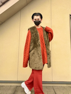 「CASPER JOHN（キャスパージョン）のアイテム（トレンチコート）」を使った、miruさん（メンズ・168cm）の冬コーディネート