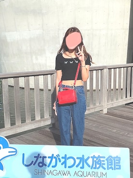 「へそだしコーデ」｜「アイテム（パンツ）」を使った、MARUHOさん（レディース・164cm）の春コーディネート