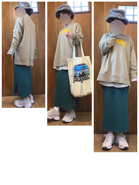 「NEWBALANCE」｜「アイテム（スウェット）」を使った、nico◡̈⃝︎さん（レディース・157cm）の冬コーディネート