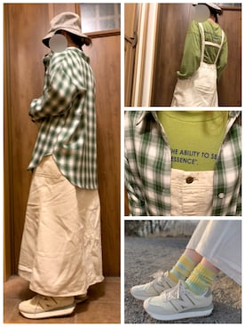 「ニコアンド」｜「アイテム（オールインワン・サロペット）」を使った、nico◡̈⃝︎さん（レディース・157cm）の春コーディネート