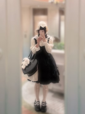 「アイテム（ジャンパースカート）」を使った、曖昧パフェさん（レディース・160cm）の冬コーディネート