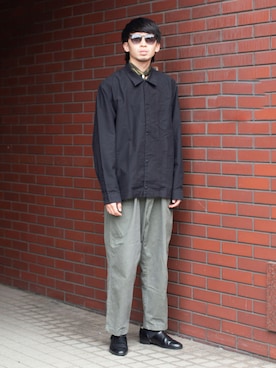 「緑」｜「アイテム（財布/小物）」を使った、peikunさん（メンズ・170cm）の秋コーディネート