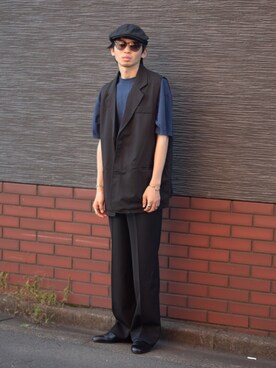 「Coming soon…」｜「アイテム（ハンチング/ベレー帽）」を使った、peikunさん（メンズ・170cm）の秋コーディネート