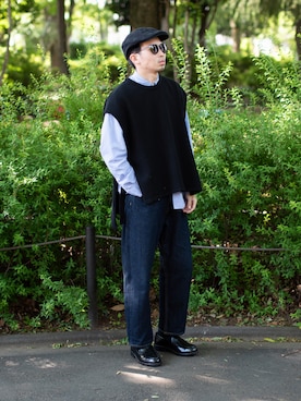「Coming soon…」｜「アイテム（ハンチング/ベレー帽）」を使った、peikunさん（メンズ・170cm）の秋コーディネート