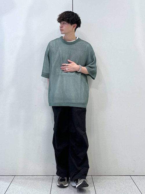 アンサンブル メッシュニットレイヤーＳＳ　114348 セール】メッシュニットレイヤーSS 114348（アンサンブル