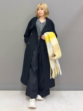 「アイテム（ステンカラーコート）」を使った、ななさん（レディース・153cm）の秋コーディネート